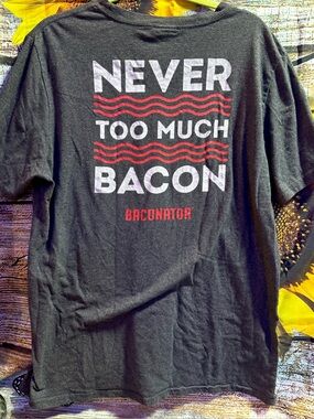 Wendy's Never Too Much Bacon Baconator Employee T-Shirt Size L